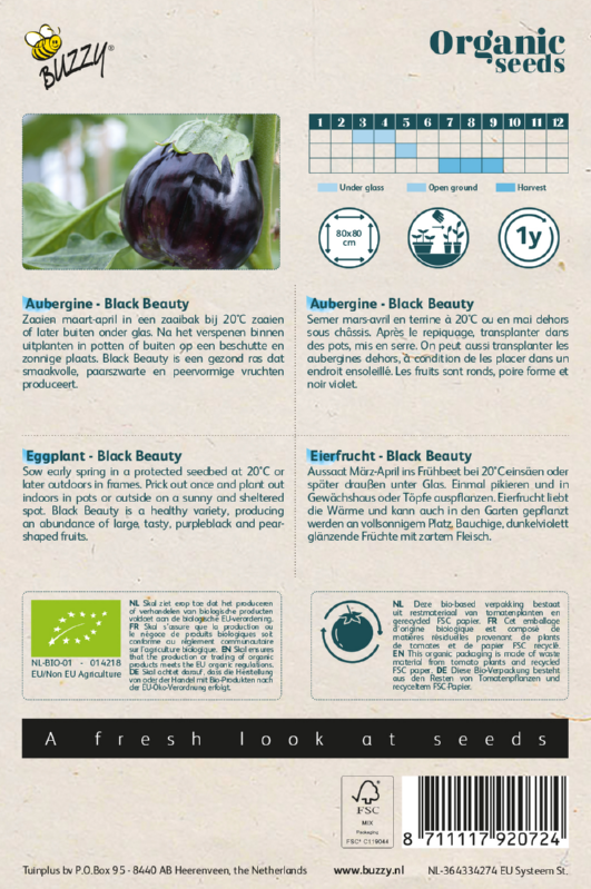 Biologische Aubergine Black Beauty