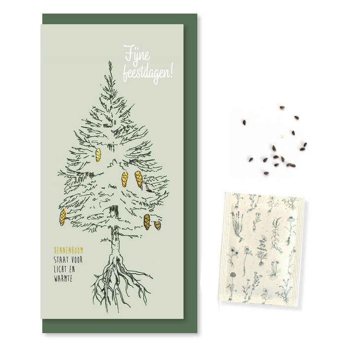 Greeting card with seeds 'Happy Holidays' 