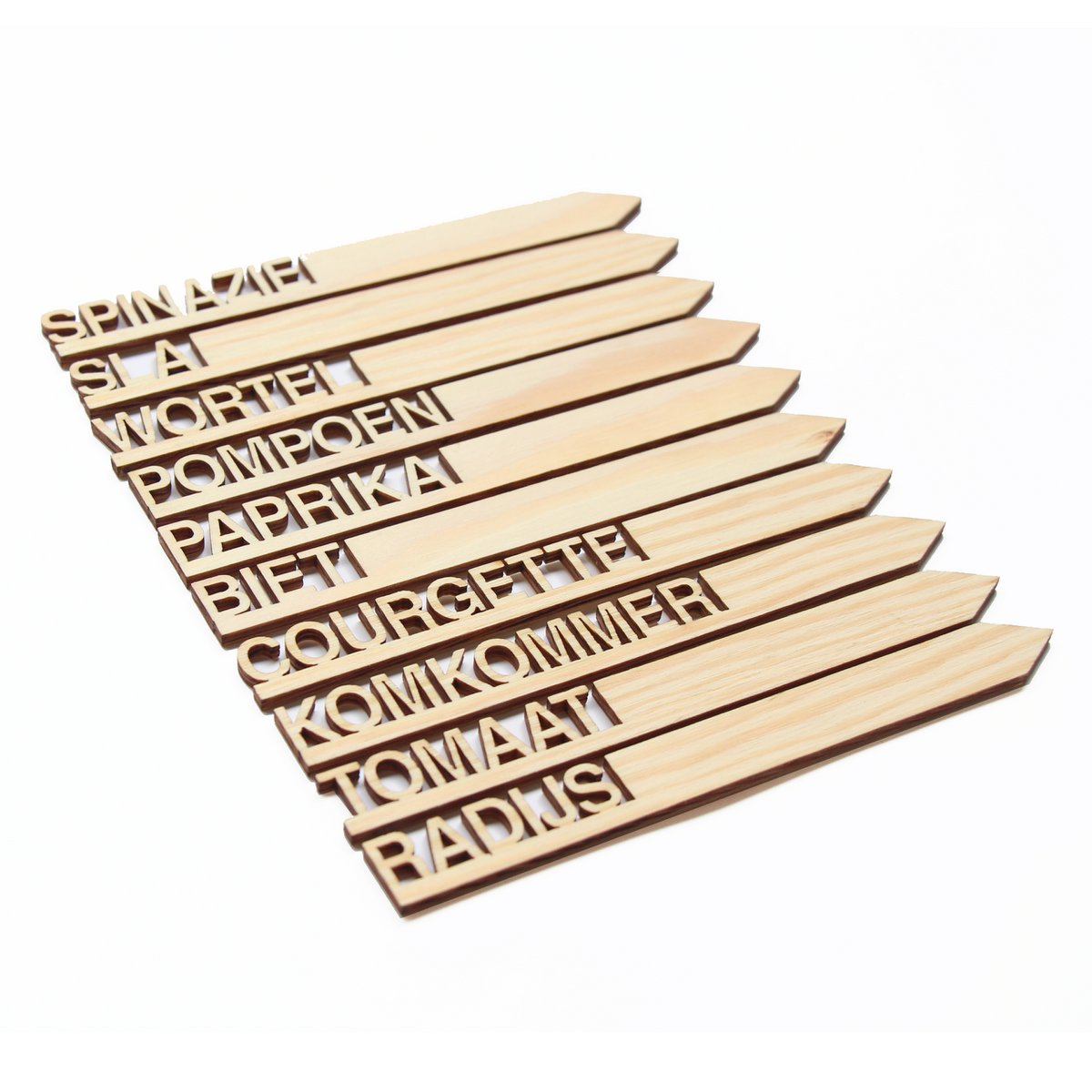 Wooden vegetable labels