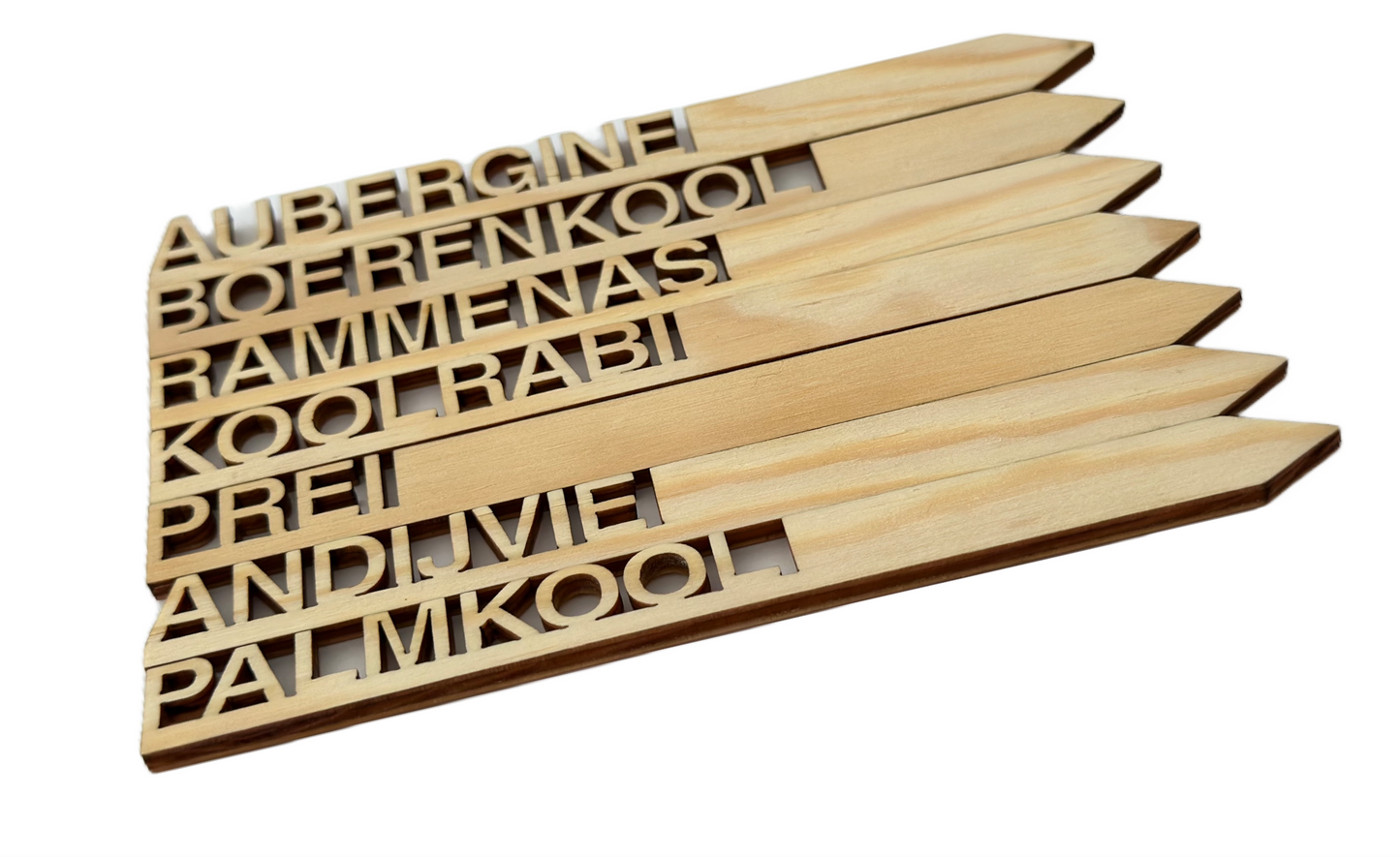 Wooden vegetable labels