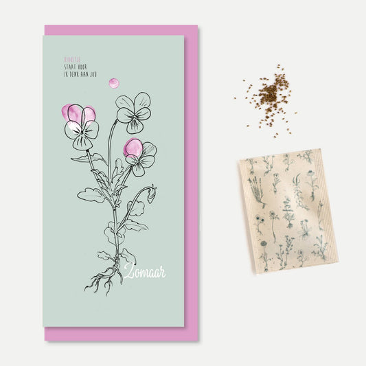Greeting card with seeds 'Just like that'